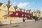 Cityscape of old buildings with blue sky in Oxford town