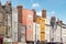 Cityscape of old buildings with blue sky in Oxford town