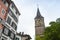 Cityscape of old Zurich, Switzerland. Clock tower