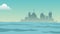 Cityscape over the sea HD animation