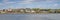 cityscape panorama of Alton in Illinois on a shore of the Mississippi River