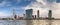 Cityscape, panorama, banner - view of the city embankment and the Erasmus Bridge, as well district Feijenoord city of Rotterdam