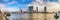 Cityscape, panorama, banner - view of the city embankment and the Erasmus Bridge, as well district Feijenoord city of Rotterdam