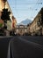 Cityscape panorama historic building facade of Triumphpforte triumphal arch gate Innsbruck Tyrol Austria