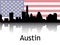 Cityscape Panorama Silhouette of Austin, USA