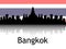 Cityscape Panorama Silhouette of Bangkok, Thailand
