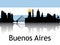 Cityscape Panorama Silhouette of Buenos Aires, Argentina