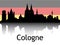 Cityscape Panorama Silhouette of Cologne, Germany