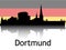 Cityscape Panorama Silhouette of Dortmund, Germany