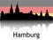 Cityscape Panorama Silhouette of Hamburg, Germany