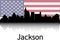 Cityscape Panorama Silhouette of Jackson, USA