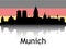 Cityscape Panorama Silhouette of Munich, Germany