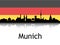 Cityscape Panorama Silhouette of Munich, Germany