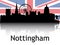 Cityscape Panorama Silhouette of Nottingham, United Kingdom