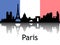 Cityscape Panorama Silhouette of Paris, France