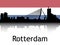 Cityscape Panorama Silhouette of Rotterdam, Netherlands