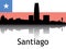 Cityscape Panorama Silhouette of Santiago, Chile