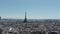 Cityscape of Paris. Aerial drone view of Eiffel tower in sunny day