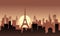 Cityscape paris art illustration