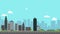 Cityscape with park and sky background vector