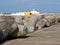 Cityscape of Peniche in Portugal with breakwater