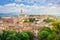 Cityscape of Perugia with basilica of  San Domenico