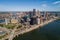 Cityscape of Pittsburgh.  Clear Blue Sky. Pennsylvania