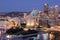 Cityscape of Pittsburgh and Evening Light. Fort Pitt Bridge