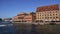 Cityscape with Polish Baltic Philharmonic and Krolewski Hotel on OÅ‚owianka island