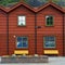 Cityscape of the port of Flam on the Aurlandsfjord fjord Norway