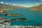 Cityscape of queenstown with lake Wakatipu from top, new zealand