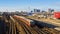 Cityscape with railroads in Berlin, Germany