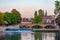 Cityscape of river Pegnitz in German town Nurnberg