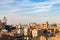 Cityscape of rome italy with domes basilica monuments ruins and