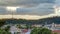 Cityscape of Rome timelapse under a dramatic sky as seen from the Pincio hill, Italy