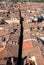 Cityscape with rooftops from Torre Ginigi tower Lucca town. Tuscany central Italy