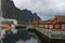 Cityscape of Rorbuer at Svolvaer Lofoten Norway