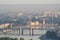 Cityscape of Saint-Petersburg from a height, Neva river