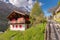 Cityscape Scenery View of Zermatt City, Switzerland. Swiss Village Culture and Architecture Along The Alpine. Beautiful Landscape