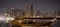 Cityscape of Sharjah. Night view at Khalid lagoon.