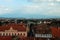 Cityscape of Sibiu and Carpathian Mountains