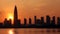 Cityscape silhouette - Shenzhen, China;