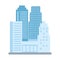 Cityscape skyscraper tower building isolated icon design white background