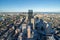 Cityscape with skyscrapers, Boston City, USA (top view)