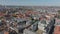 Cityscape on sunny day. Aerial view of Trinitatis Church and Round Tower and surrounding town development. Copenhagen