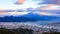 Cityscape and transport por and Fuji mountain background at morning japan