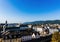 Cityscape of Trier seen from the Porta Nigra, a large Roman city gate in Trier, Germany