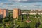 Cityscape of Troitsk town in summer day