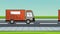Cityscape with truck delivery service animation