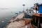 Cityscape of Varanasi with Ganges river, India. Indian landscape and holy waters